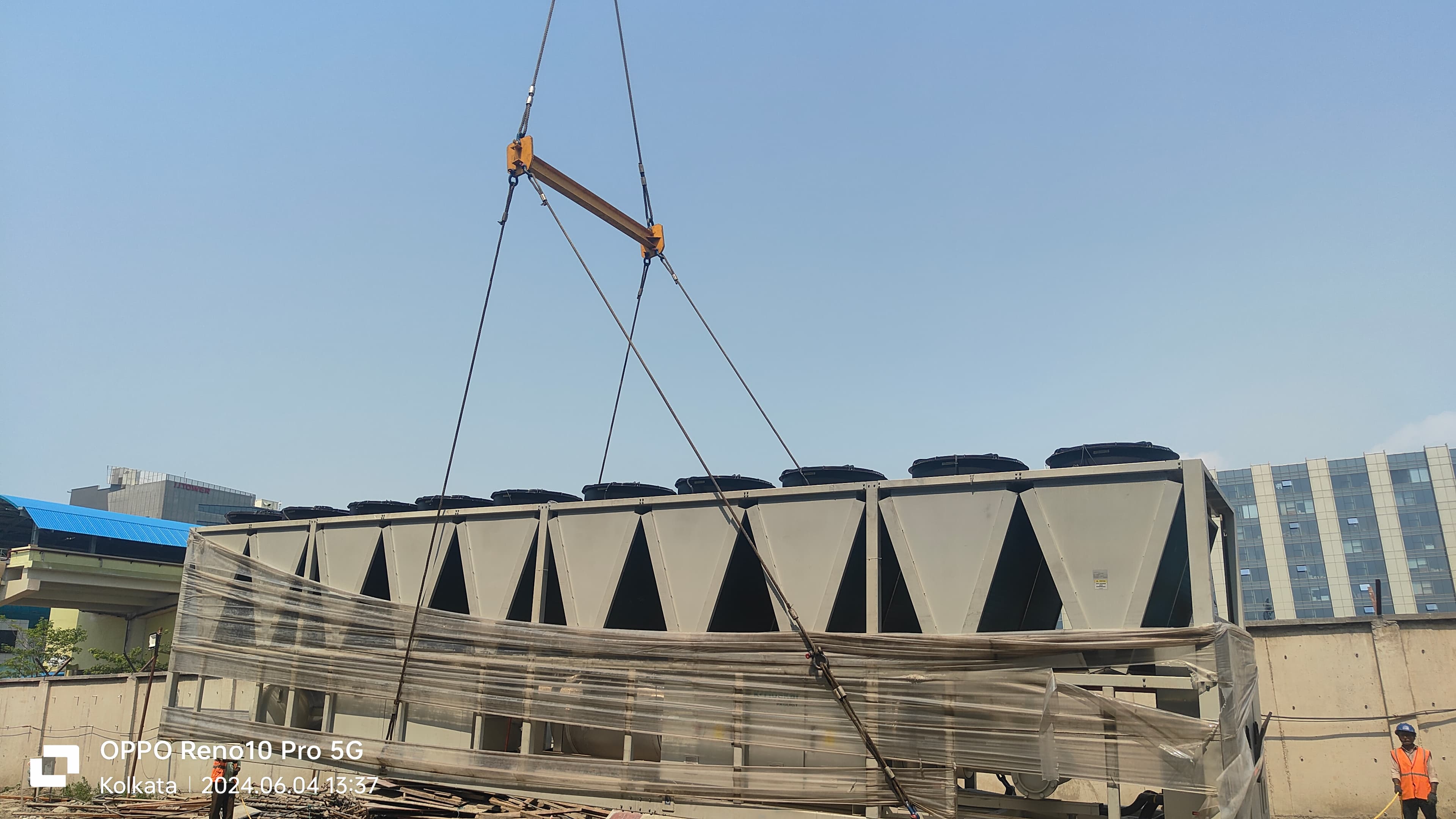 Chiller Rigging on Site